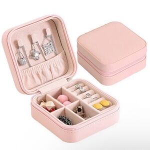 Pink Mini Jewelry Box Organizer Travel Small Storage Case Box Carry jewelry Box